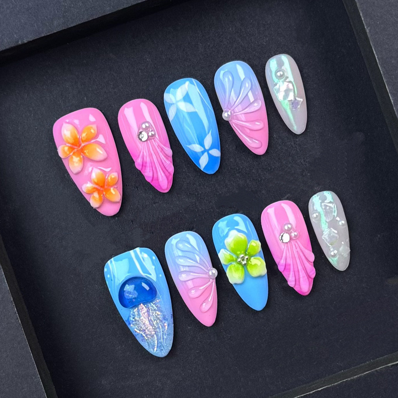 Tropical Breeze Gradient Nail Art Set