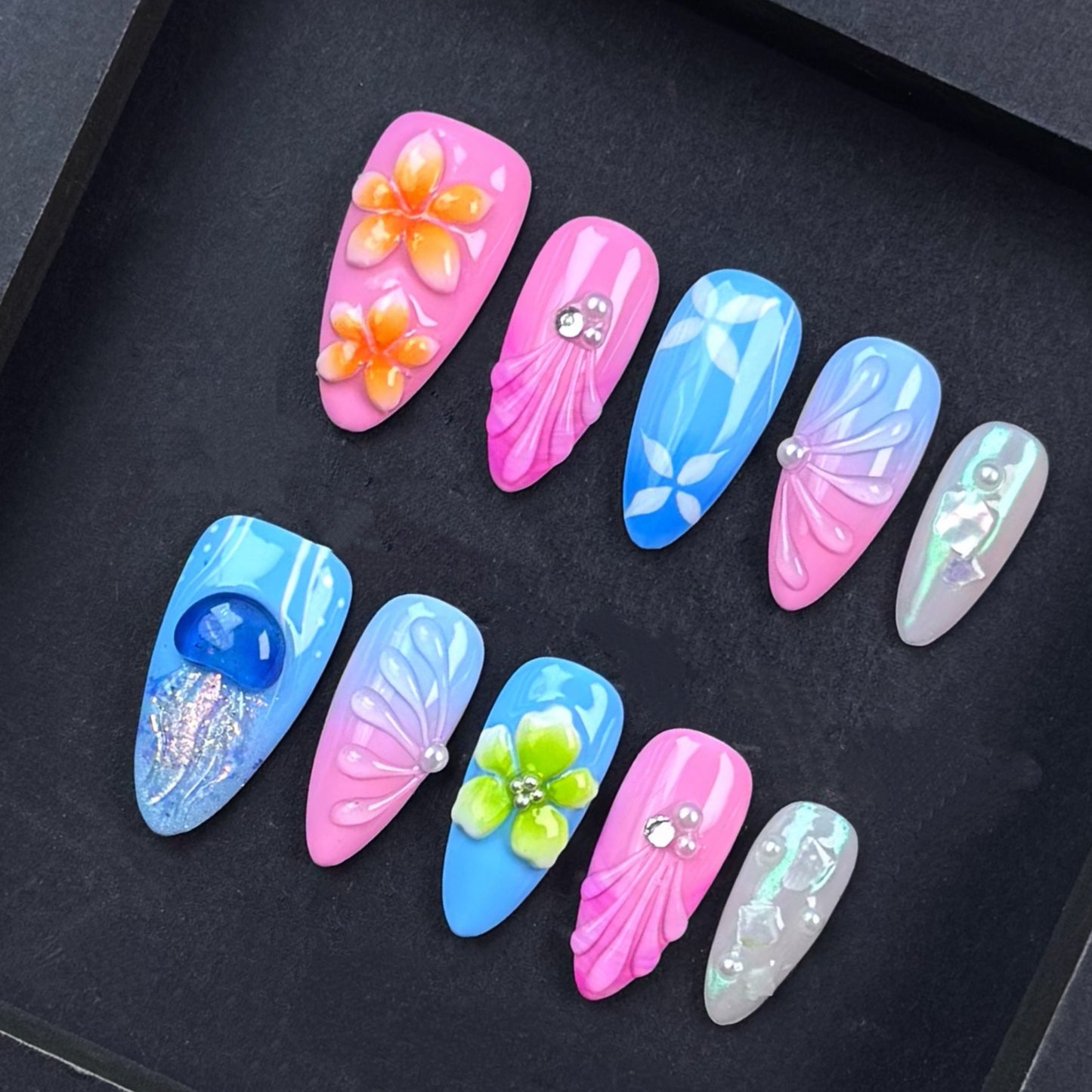 Tropical Breeze Gradient Nail Art Set
