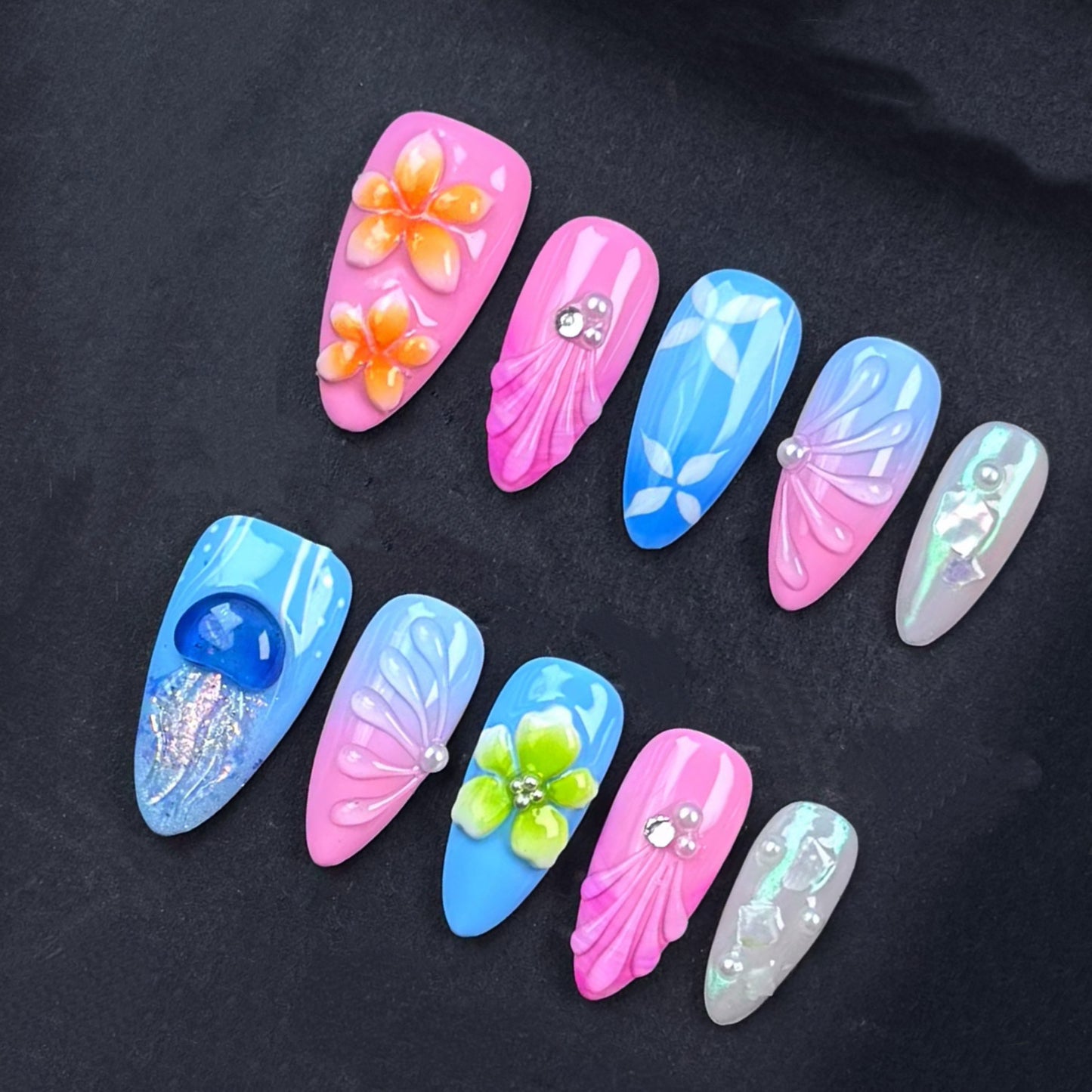 Tropical Breeze Gradient Nail Art Set