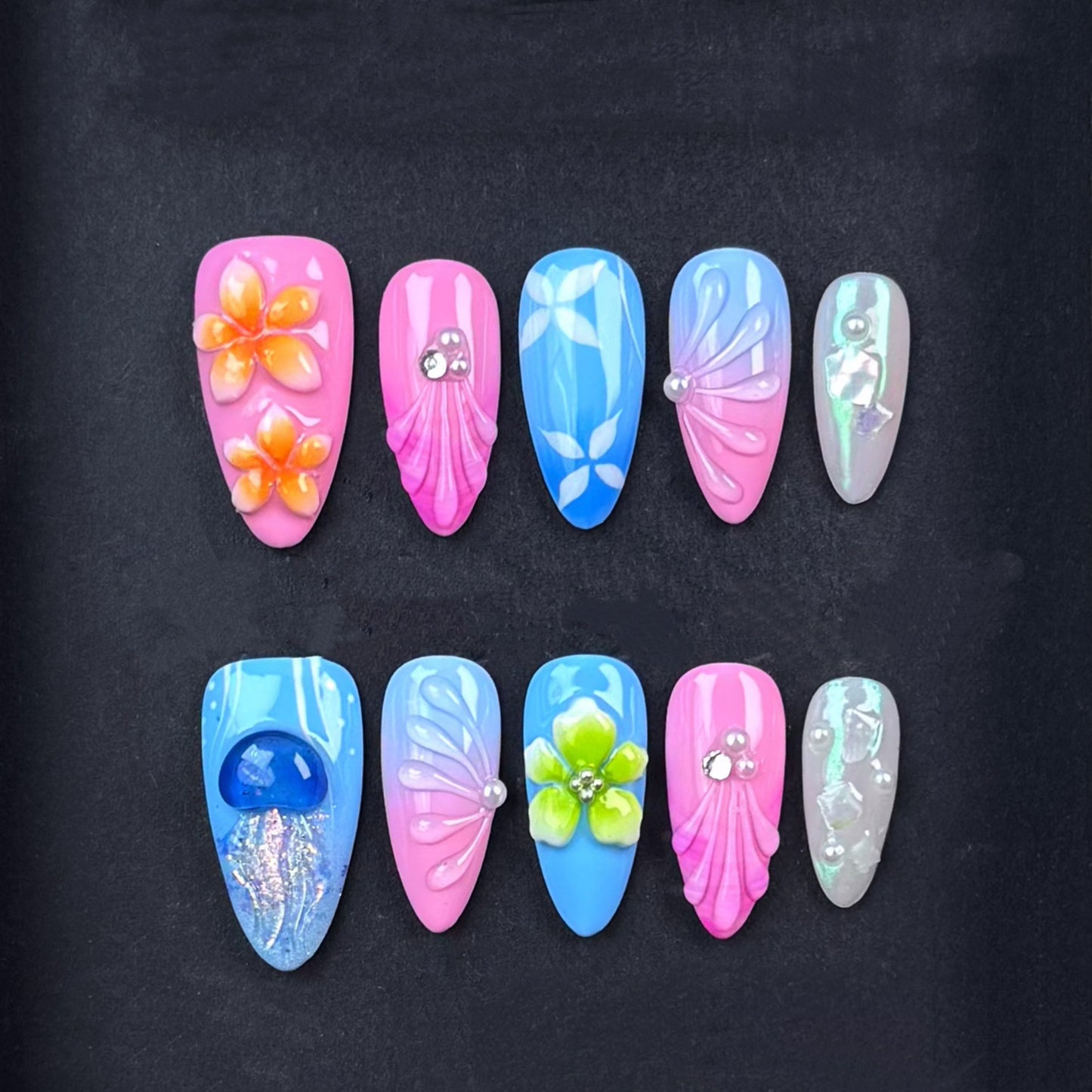 Tropical Breeze Gradient Nail Art Set