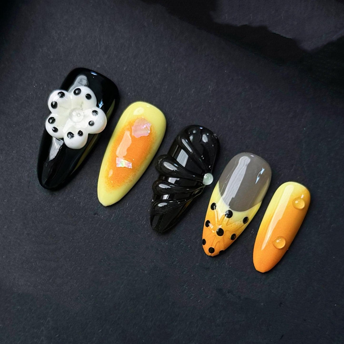 Monarch Bloom Sunset Press On Nails Manicure press on artificial glue on faux reusable trendy nail