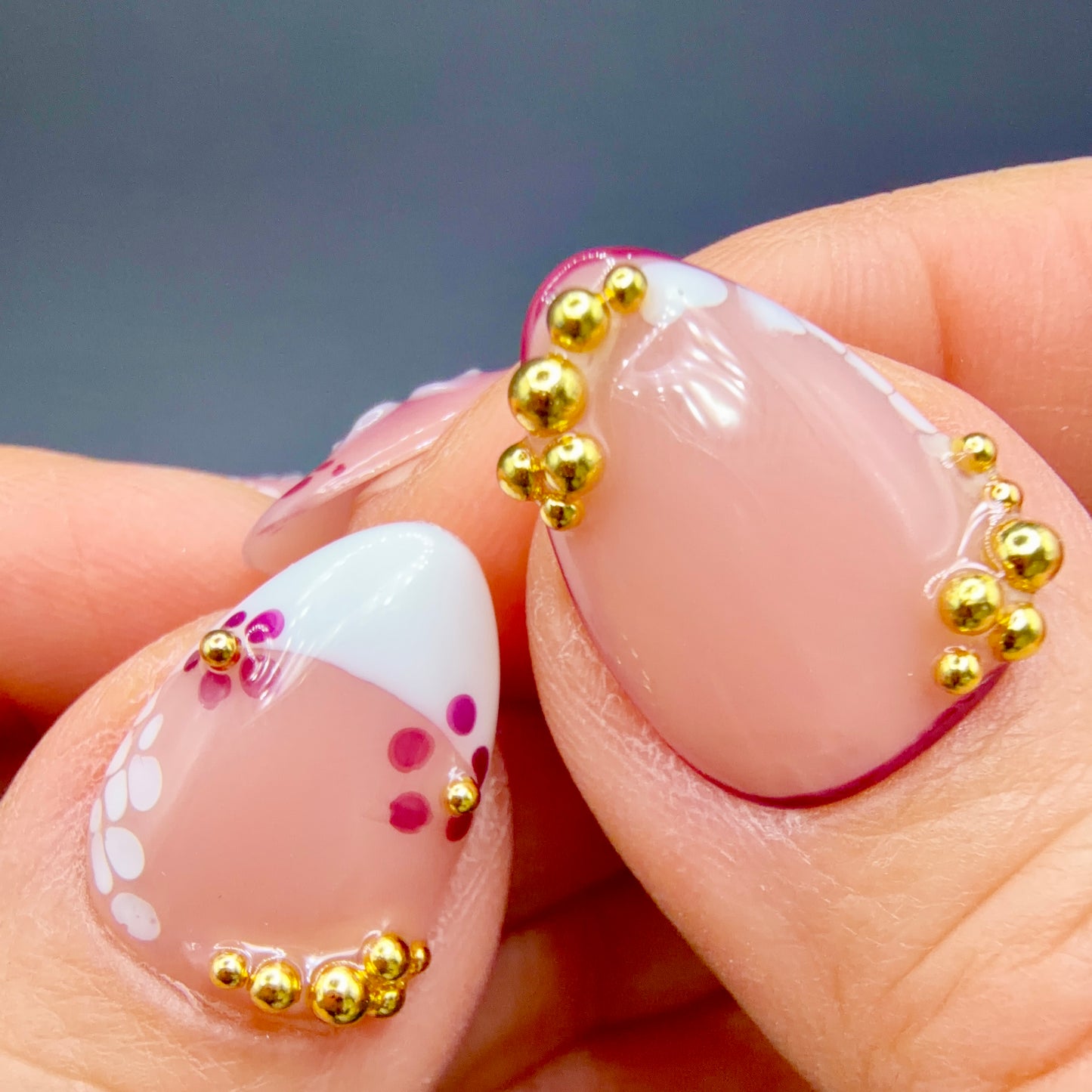 Berry Blossom Burgundy & Pink 3D Floral Press-On Nails