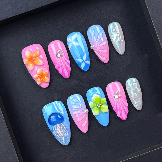 Tropical Breeze Gradient Nail Art Set
