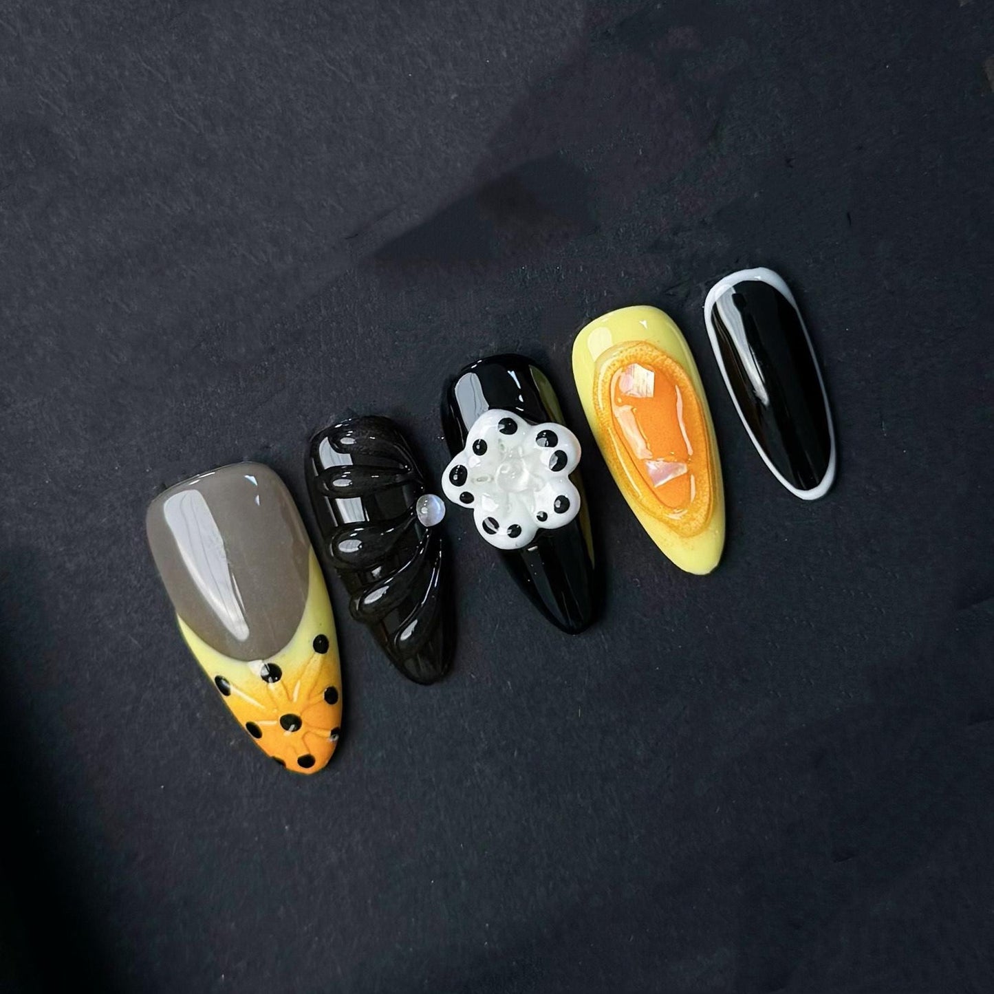 Monarch Bloom Sunset Press On Nails Manicure press on artificial glue on faux reusable trendy nail