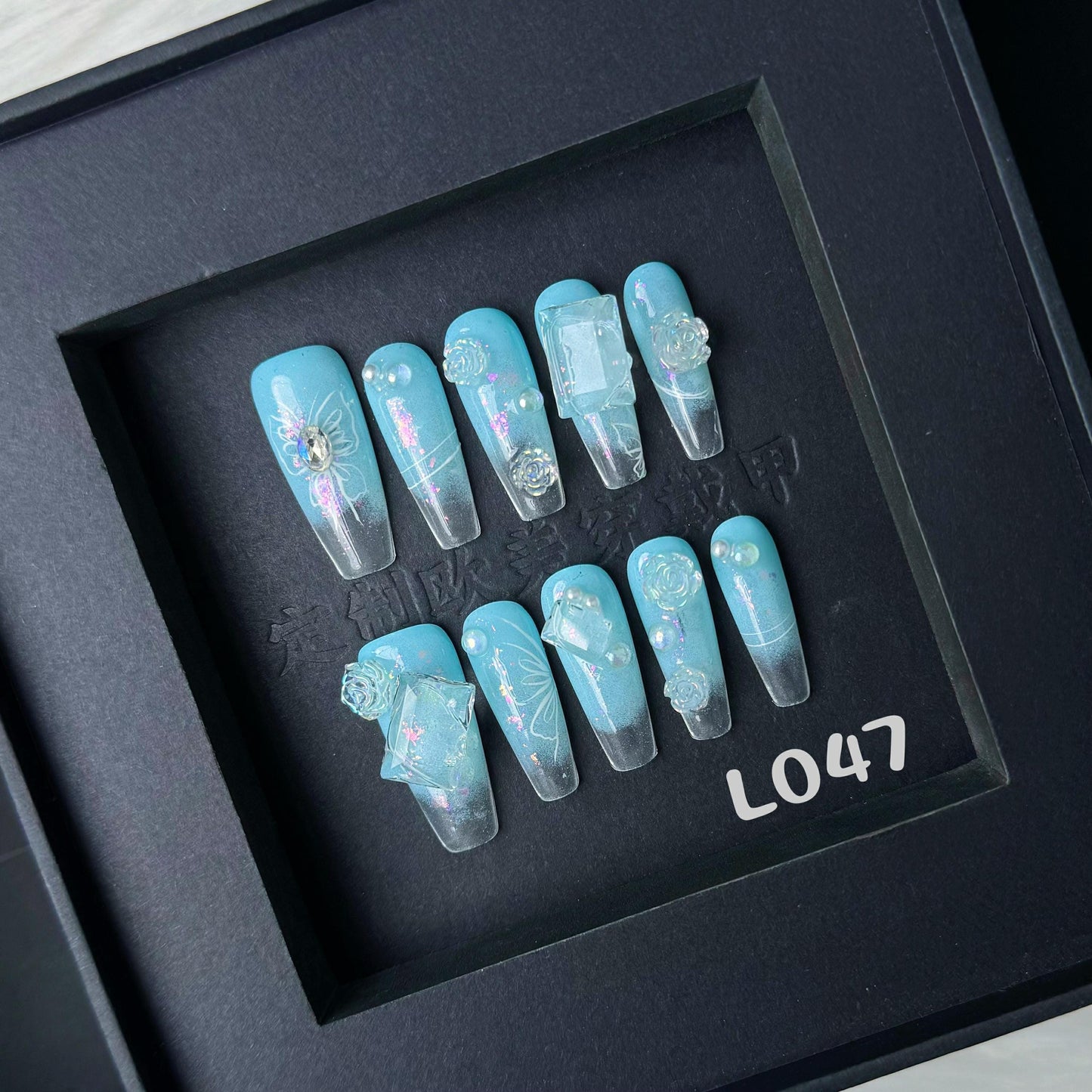 Frozen Crystal Dream Press On Nails Manicure press on artificial glue on faux reusable trendy nail