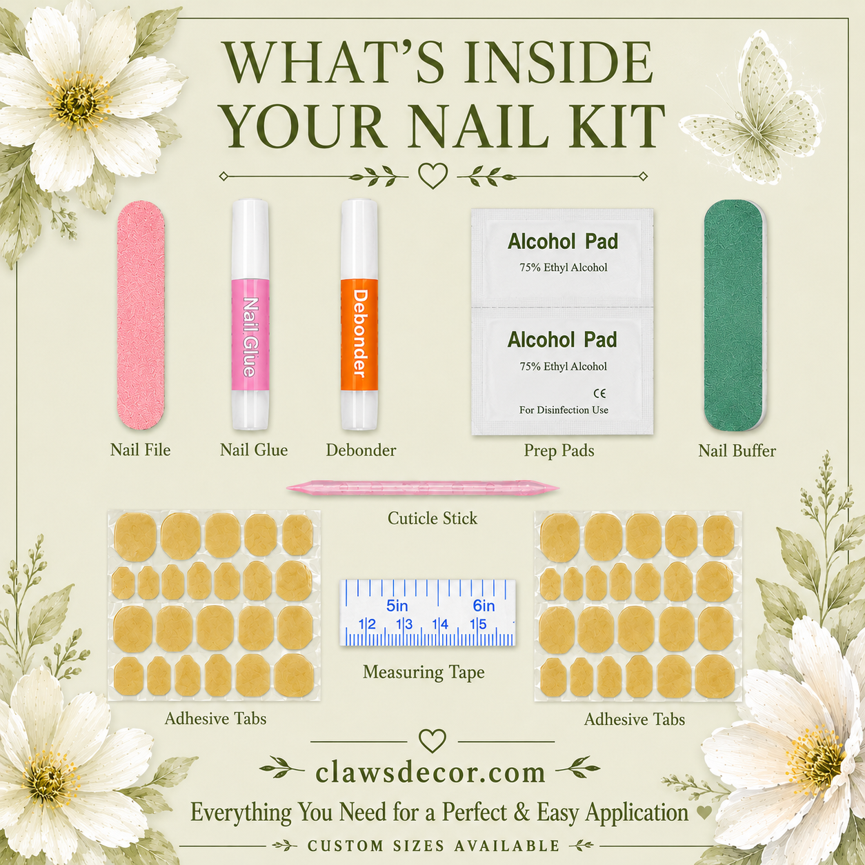 Blue Porcelain Bloom Press-On Nails – Handmade White & Cobalt Floral Nail Set with 3D Flower Art, Elegant Almond Shape & Luxury Botanical Design